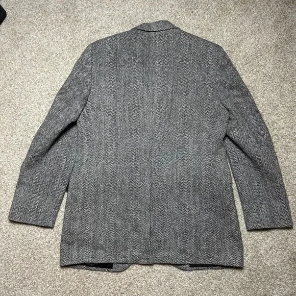 Harris Tweed Stafford Men Herringbone Wool Unstructured Blazer Sport Coat Jacket
